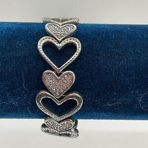 Brighton Fall in Love Silver Heart Bracelet with Sparkling Accents